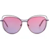 Gafas sol cat-eye metálico morado burdeos, vista frontal