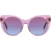 Gafas sol redonda rosa, vista frontal
