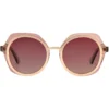 Gafas sol redonda dorado rosa, vista frontal