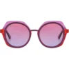 Gafas sol redonda morado acabado metálico, vista frontal