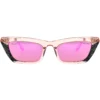 Gafas sol cat-eye rosa transparente, vista frontal