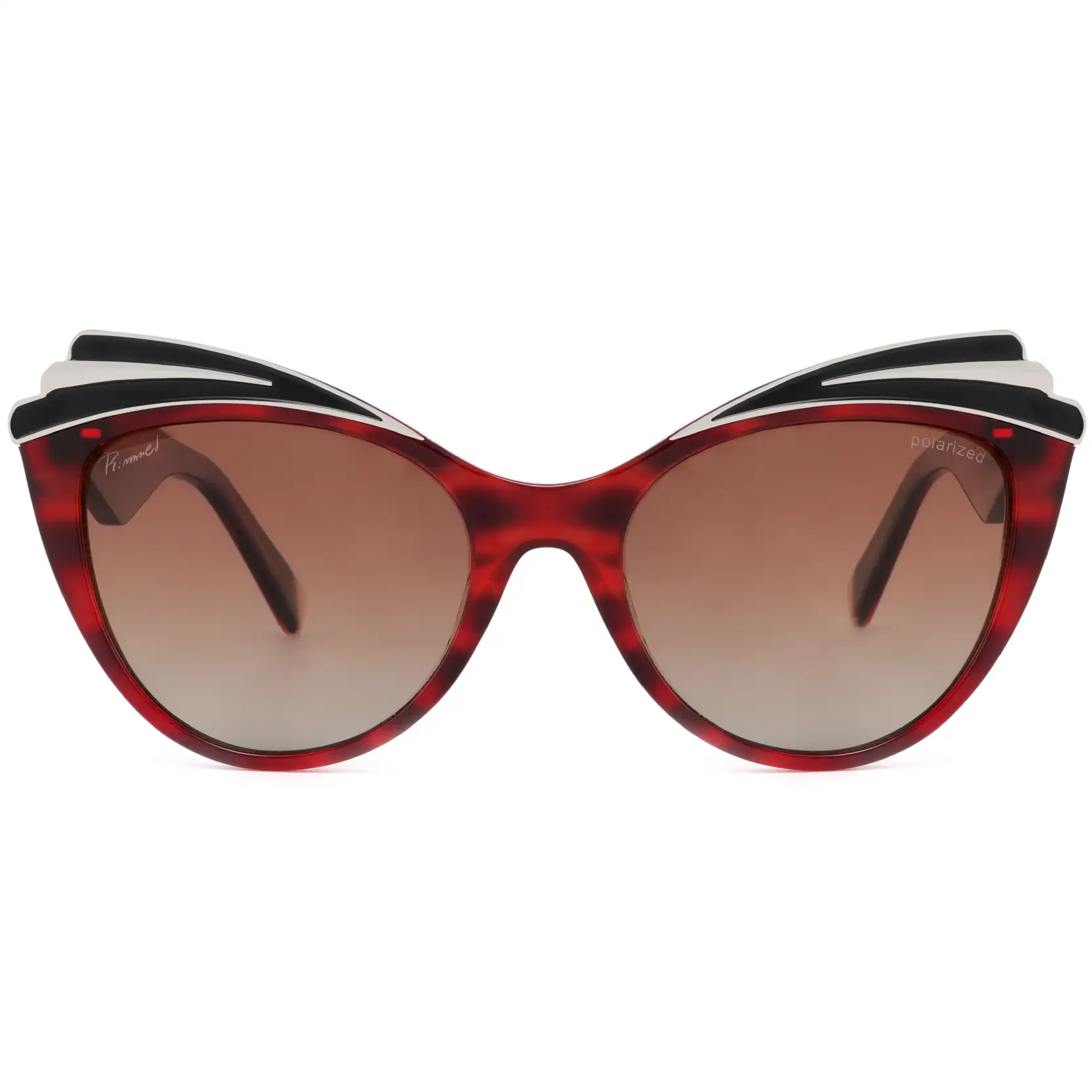 Gafas sol cat-eye carey detalle negro, vista frontal